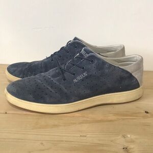 Aureus Men's Maximus Supreme Nubuck Leather Low Top Shoe size 13 blue